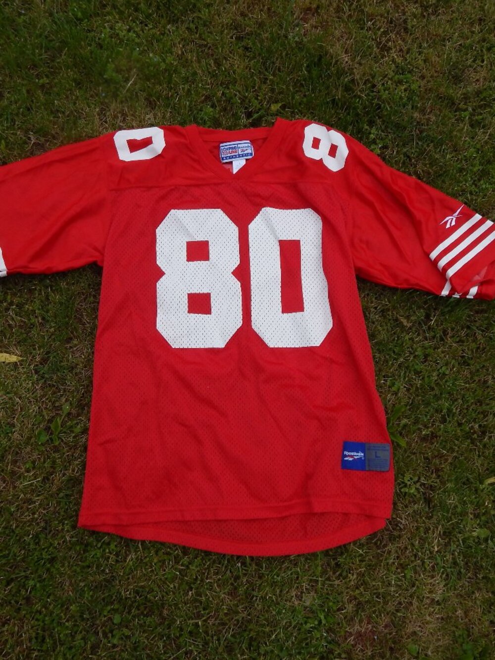 Vintage Reebok San Francisco 49ers Jerry Rice #80 Size Large NFL Red Football
